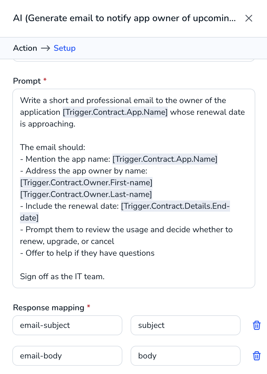 AI GPT action - Generate email to notify app owner of upcoming renewal.png
