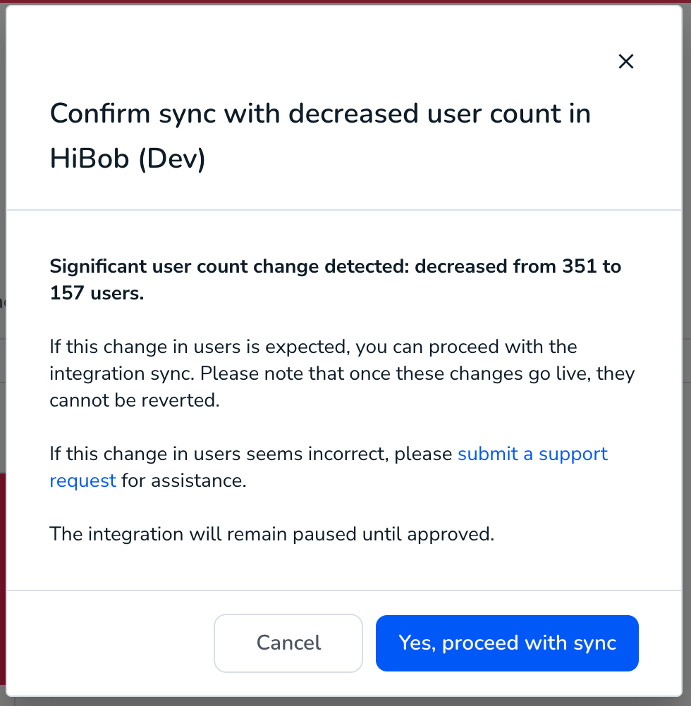 Confirmation dialog